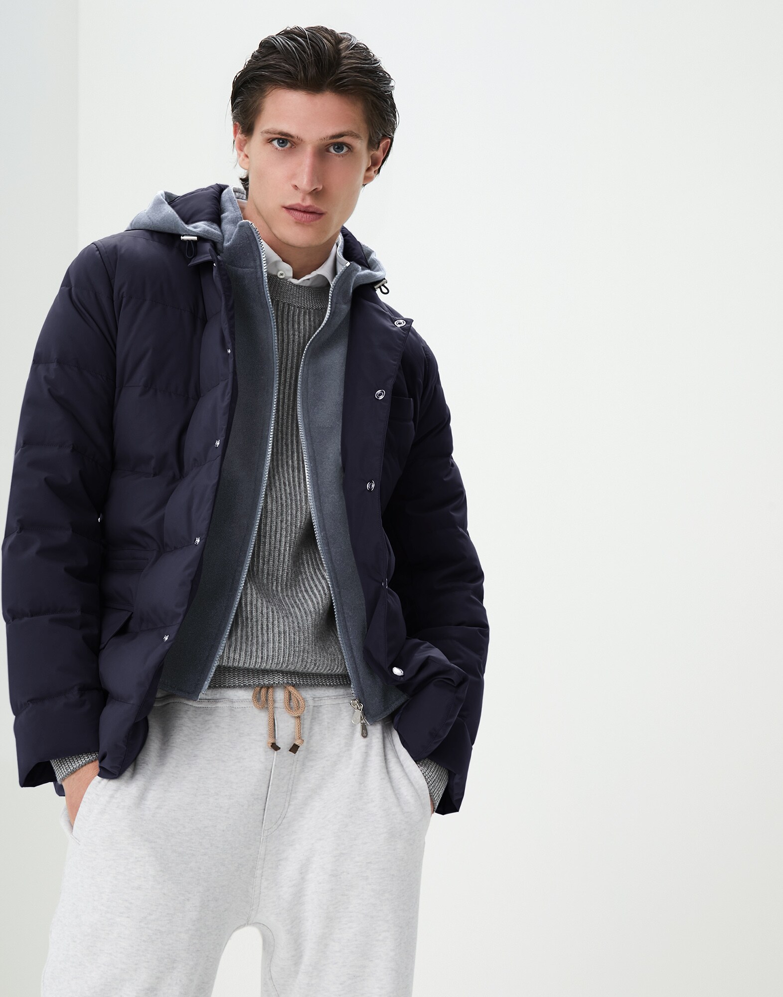 Outerwear Jacket Grey Man 0 - Brunello Cucinelli