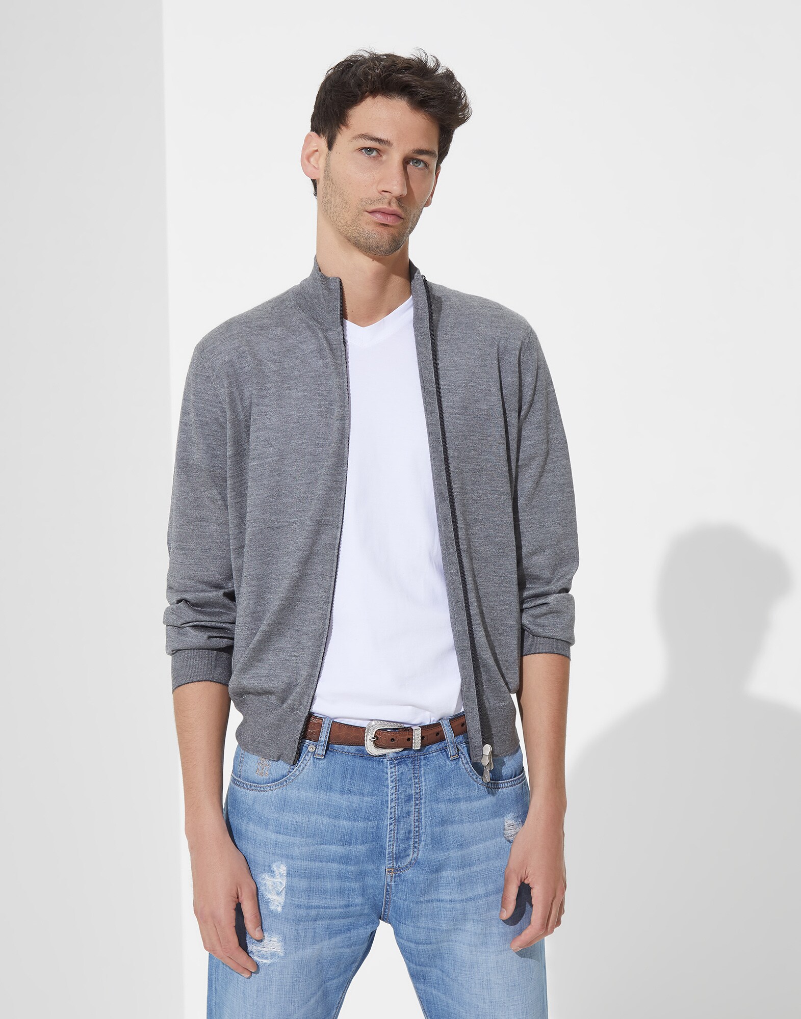 Zip-front Cardigan - Editorial view