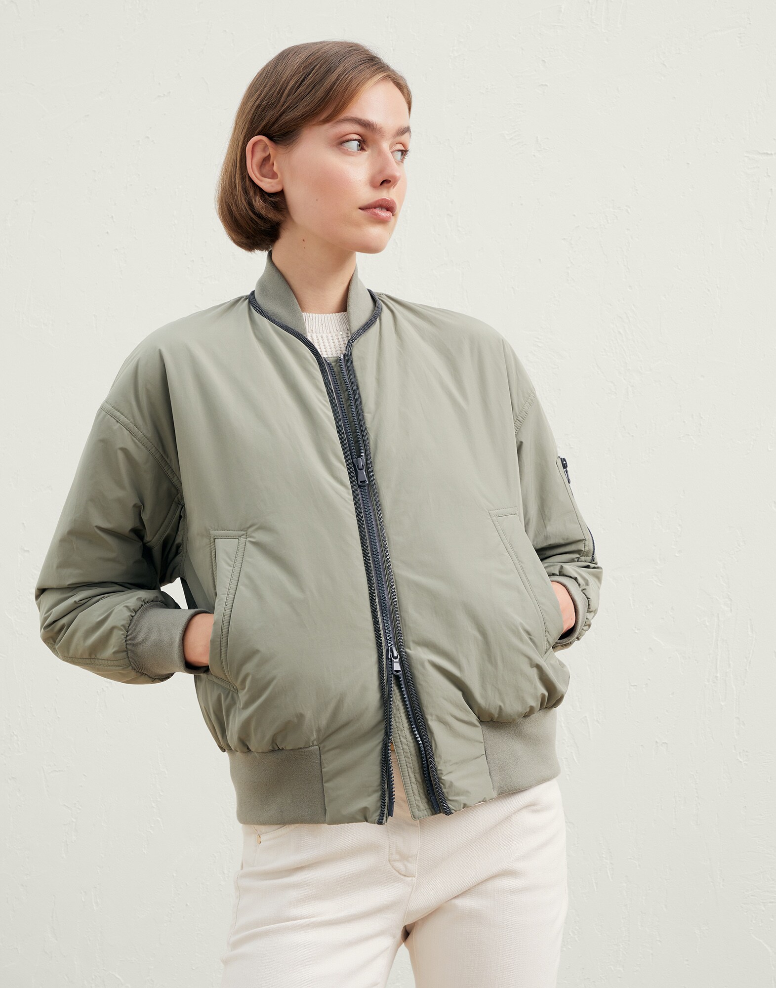 Bomber jacket with padding