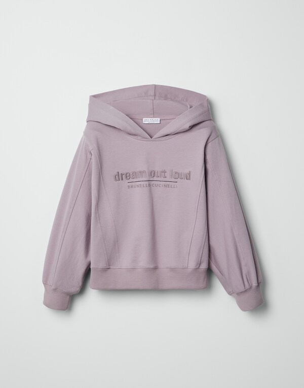 Sweatshirt with hood Lavender Girl - Brunello Cucinelli