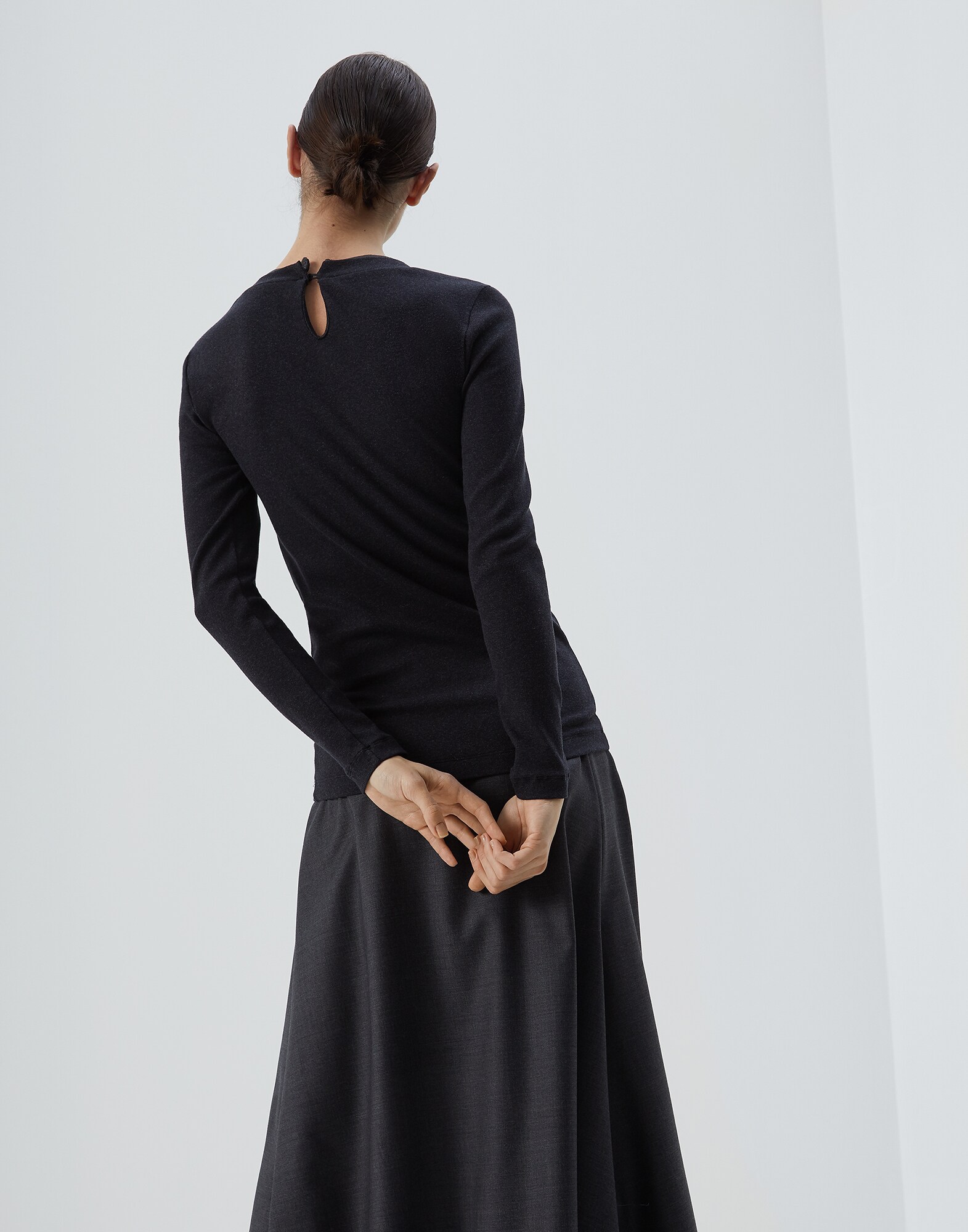 长袖T裇 钢灰色 女款 2 - Brunello Cucinelli