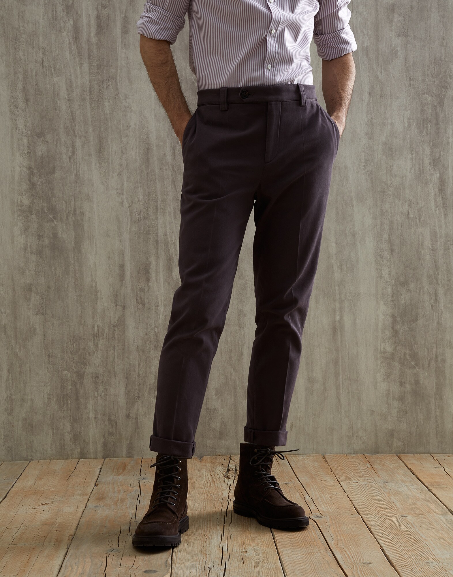 Drill trousers Blueberry Man - Brunello Cucinelli