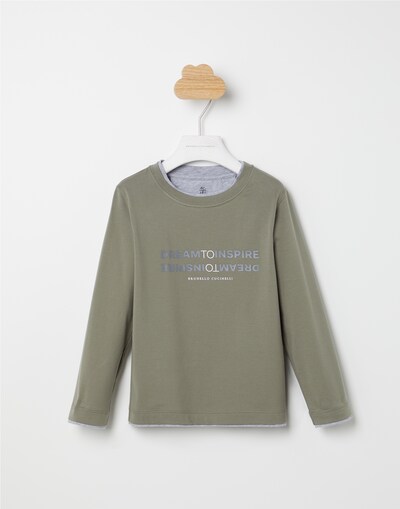 Long sleeve T-shirt Khaki Boy -
                        Brunello Cucinelli
                    