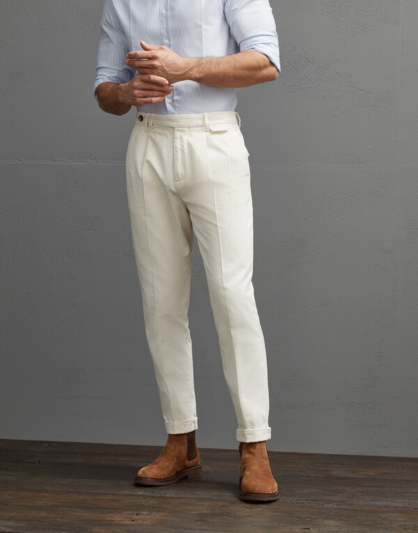 休闲款式长裤 灰白色 男款 - Brunello Cucinelli 