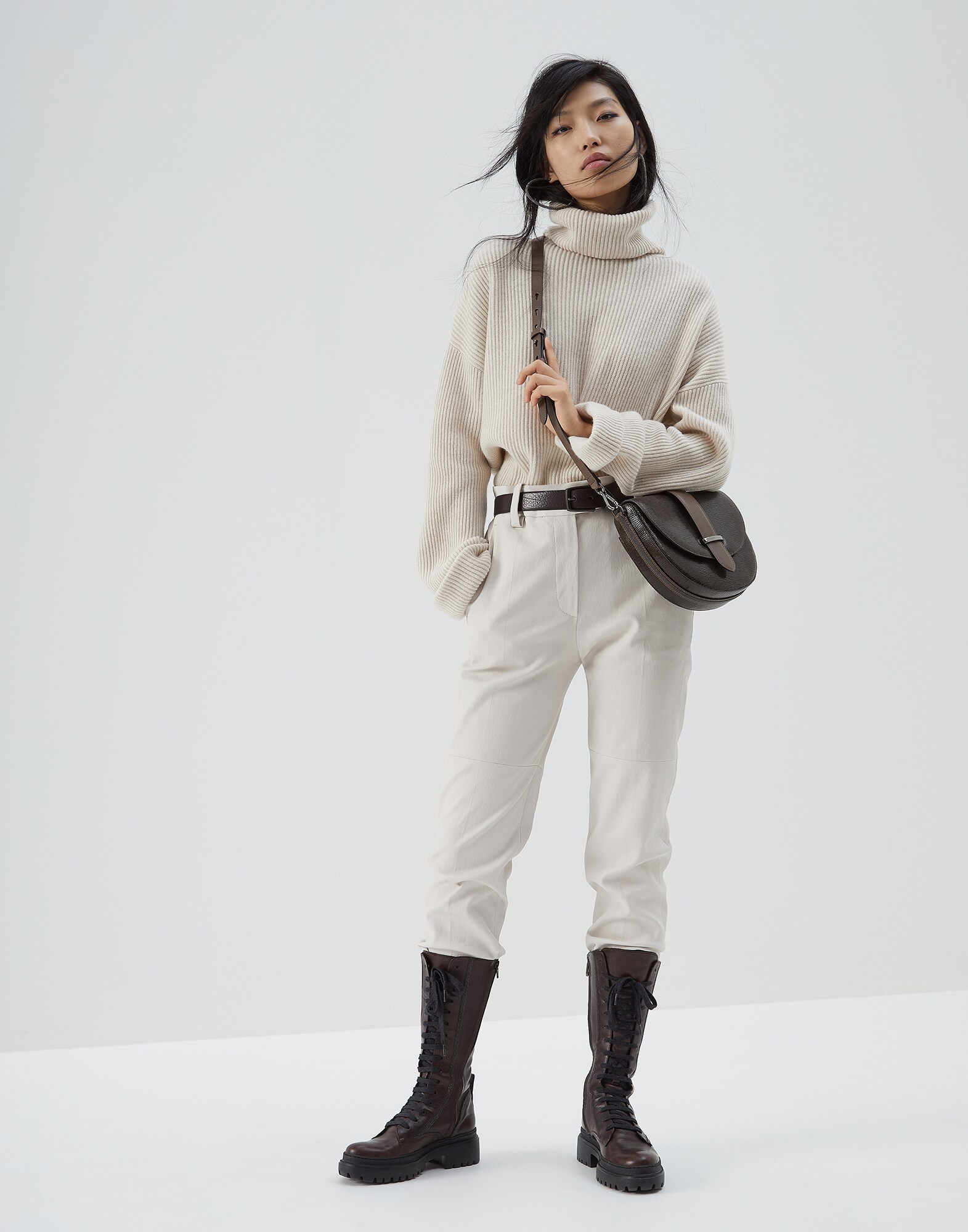 高领针织衫 贝壳 女款 3 - Brunello Cucinelli