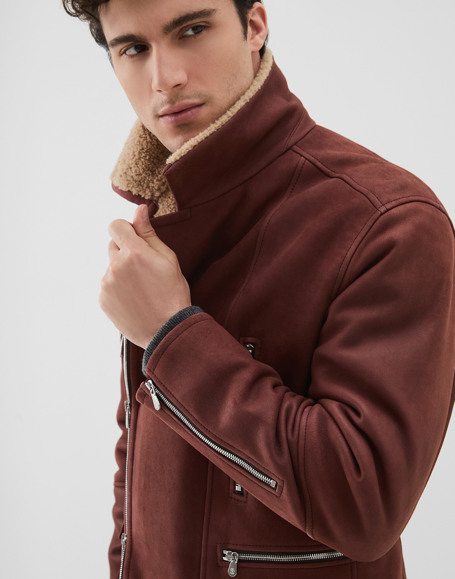 Leather Amaranth Red Man 3 - Brunello Cucinelli