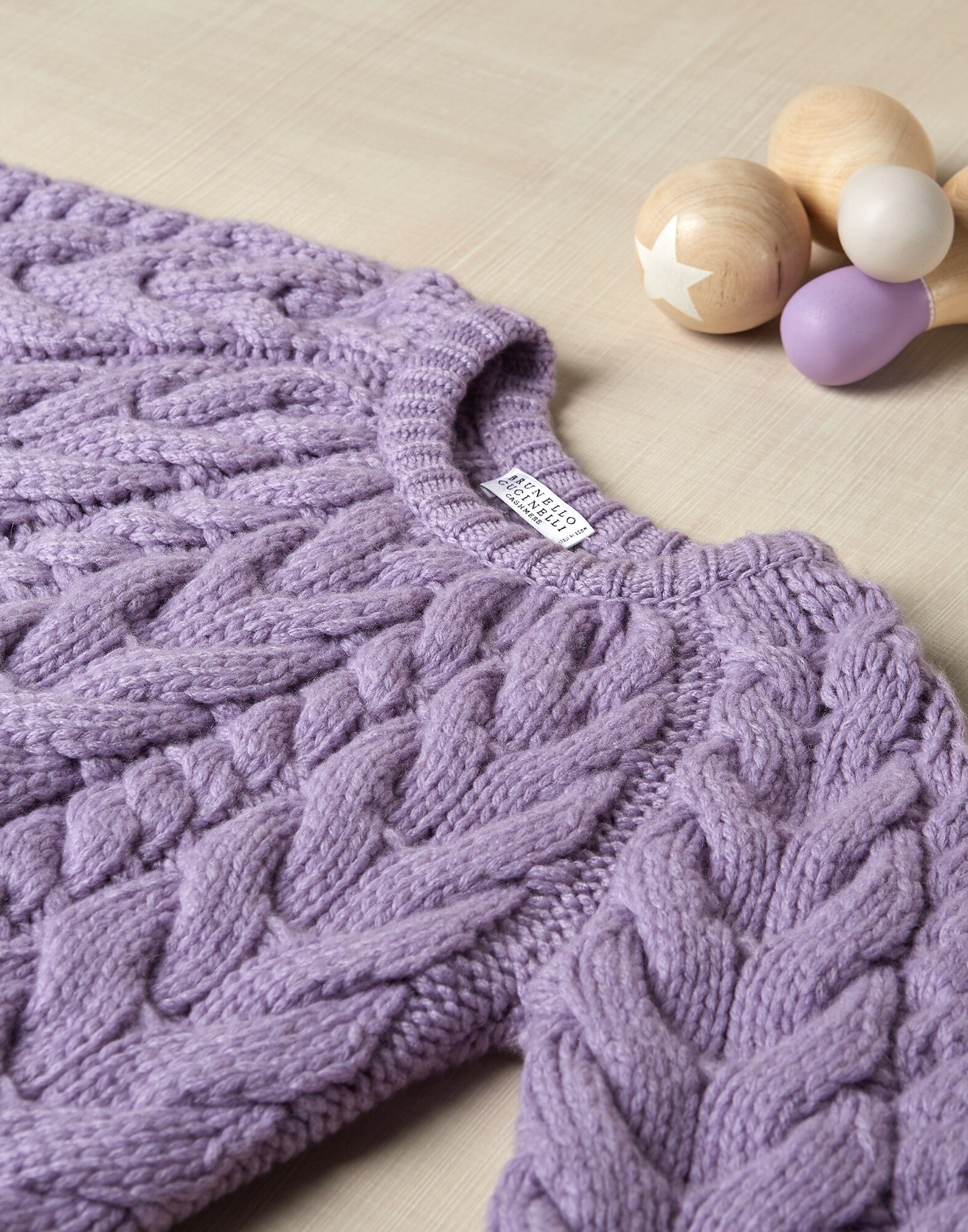 Crewneck Sweater Lilac Girl 2 - Brunello Cucinelli