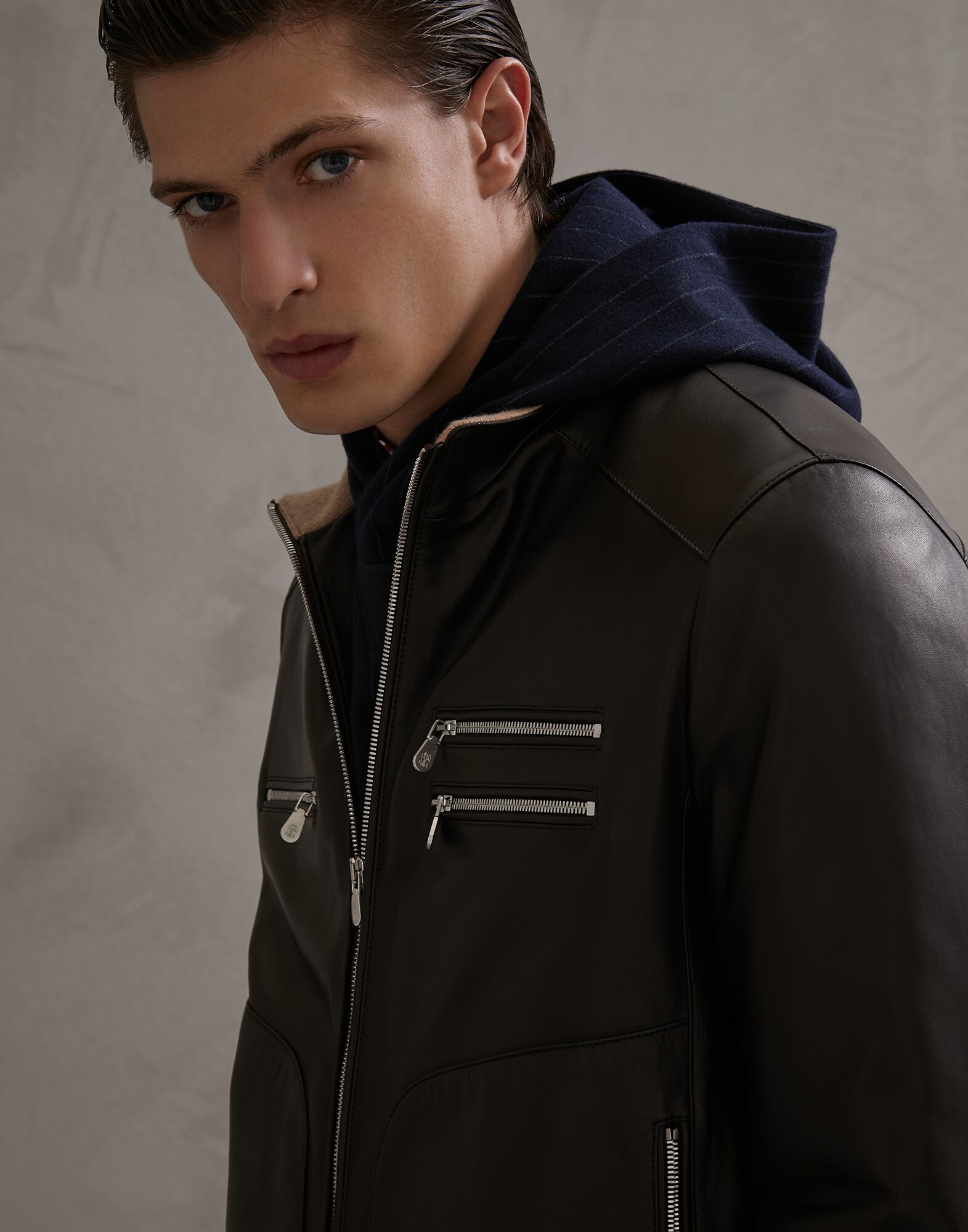 皮革 深棕色 男款 2 - Brunello Cucinelli