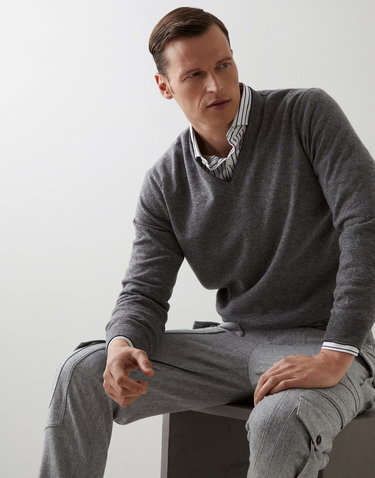 Cashmere sweater Dark Grey Man - Brunello Cucinelli