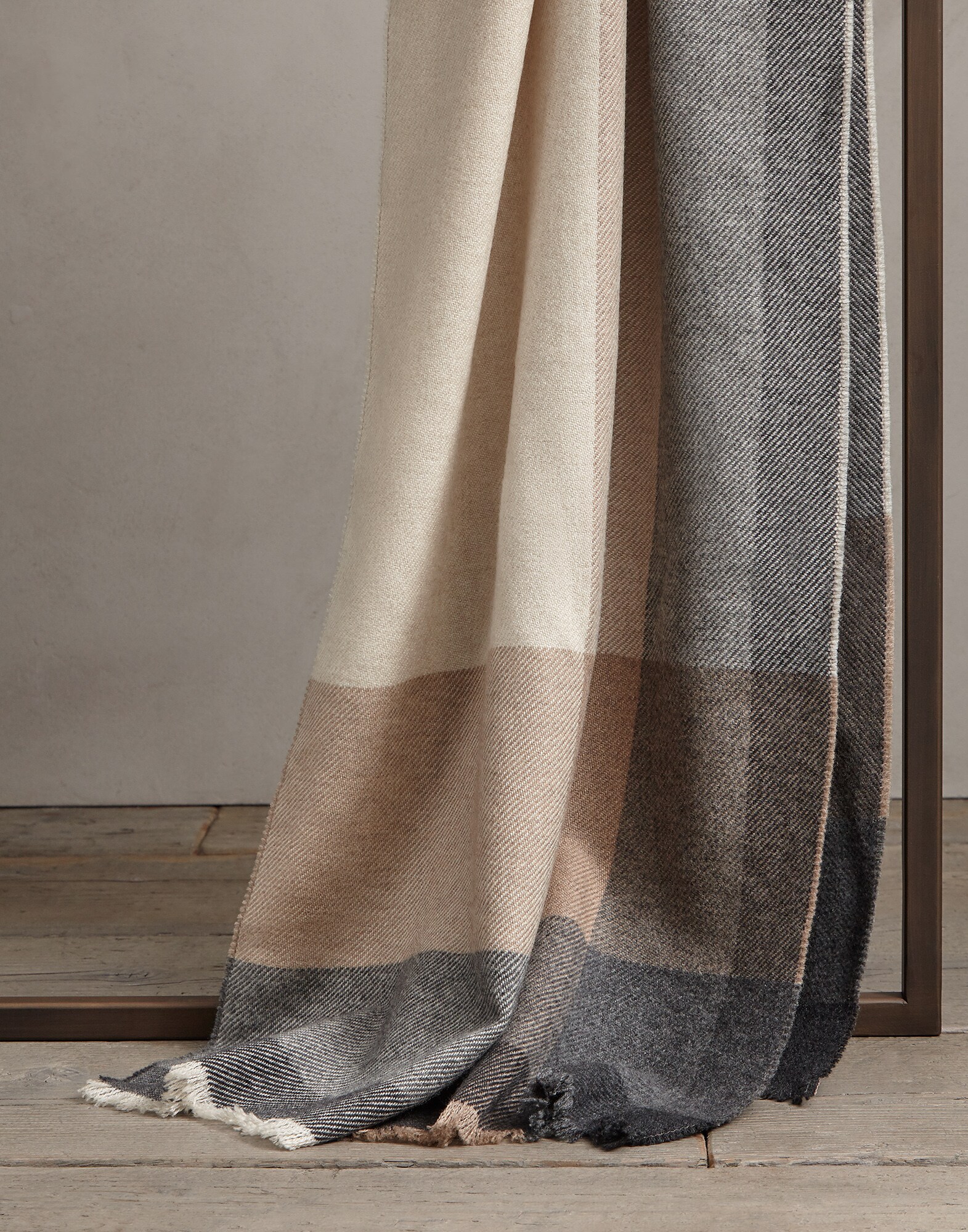 Patterned Scarf Grey Man 0 - Brunello Cucinelli