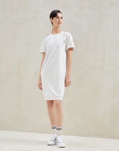 French terry dress White Woman - Brunello Cucinelli 