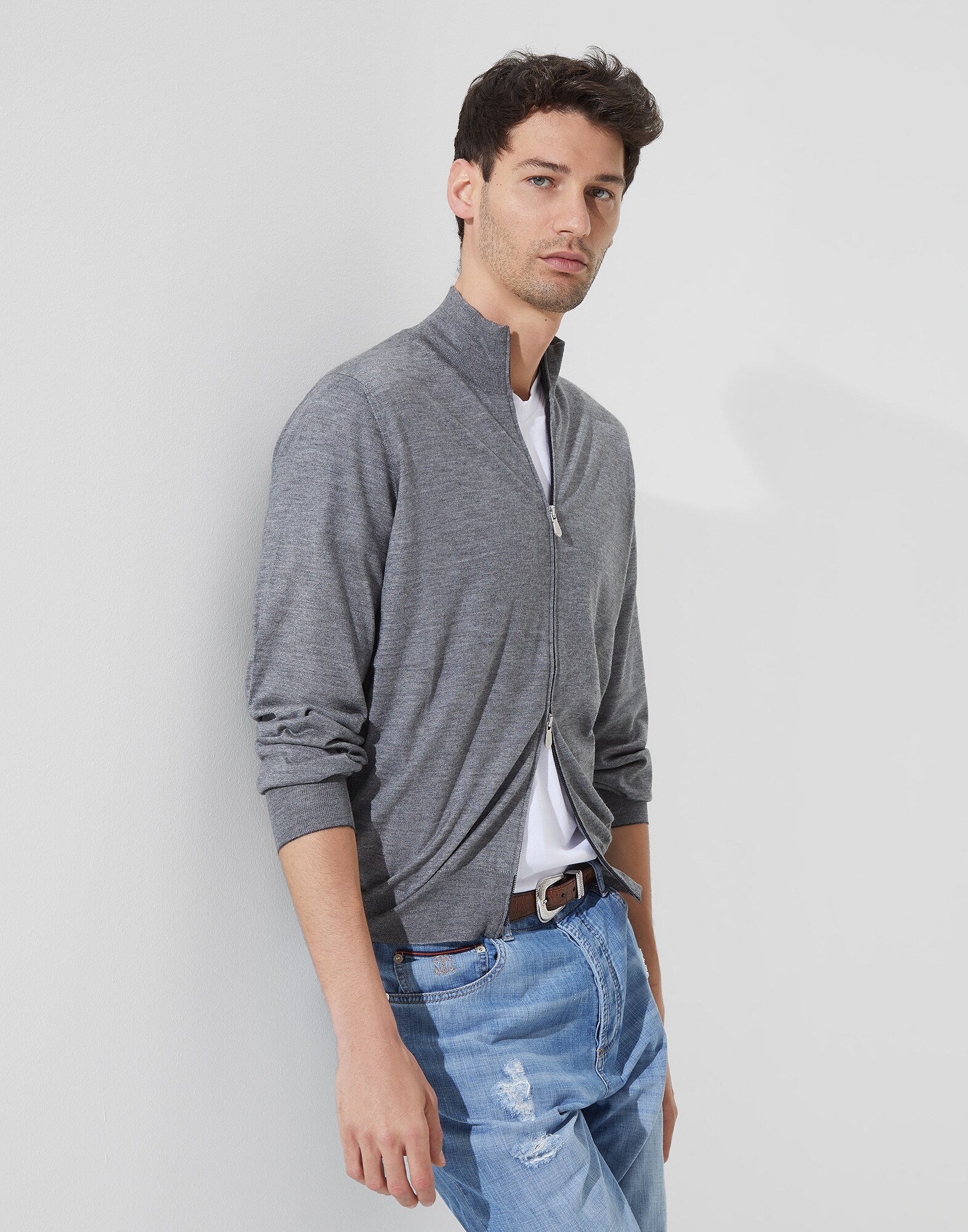 Zip-front Cardigan - Front view