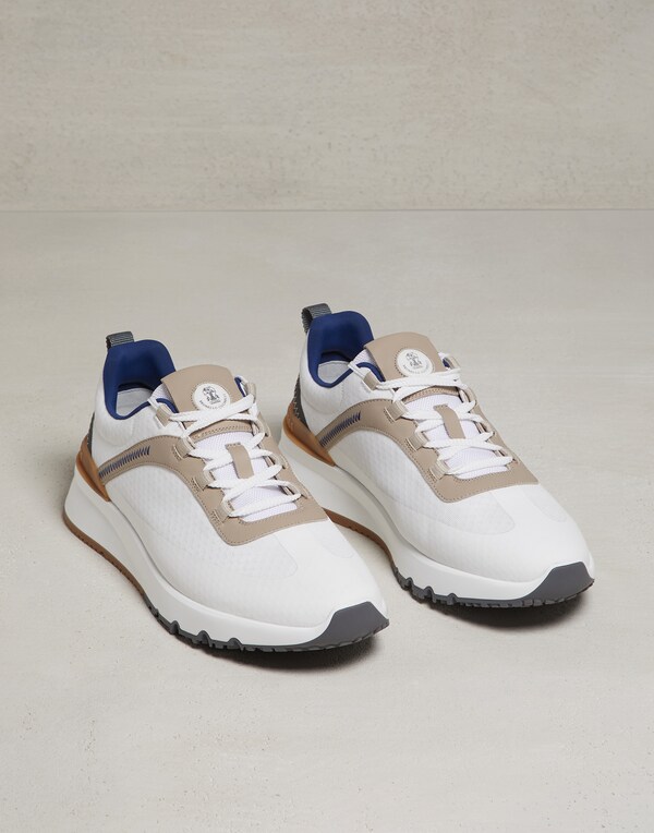 Fabric and calfskin sneakers White Man - Brunello Cucinelli 