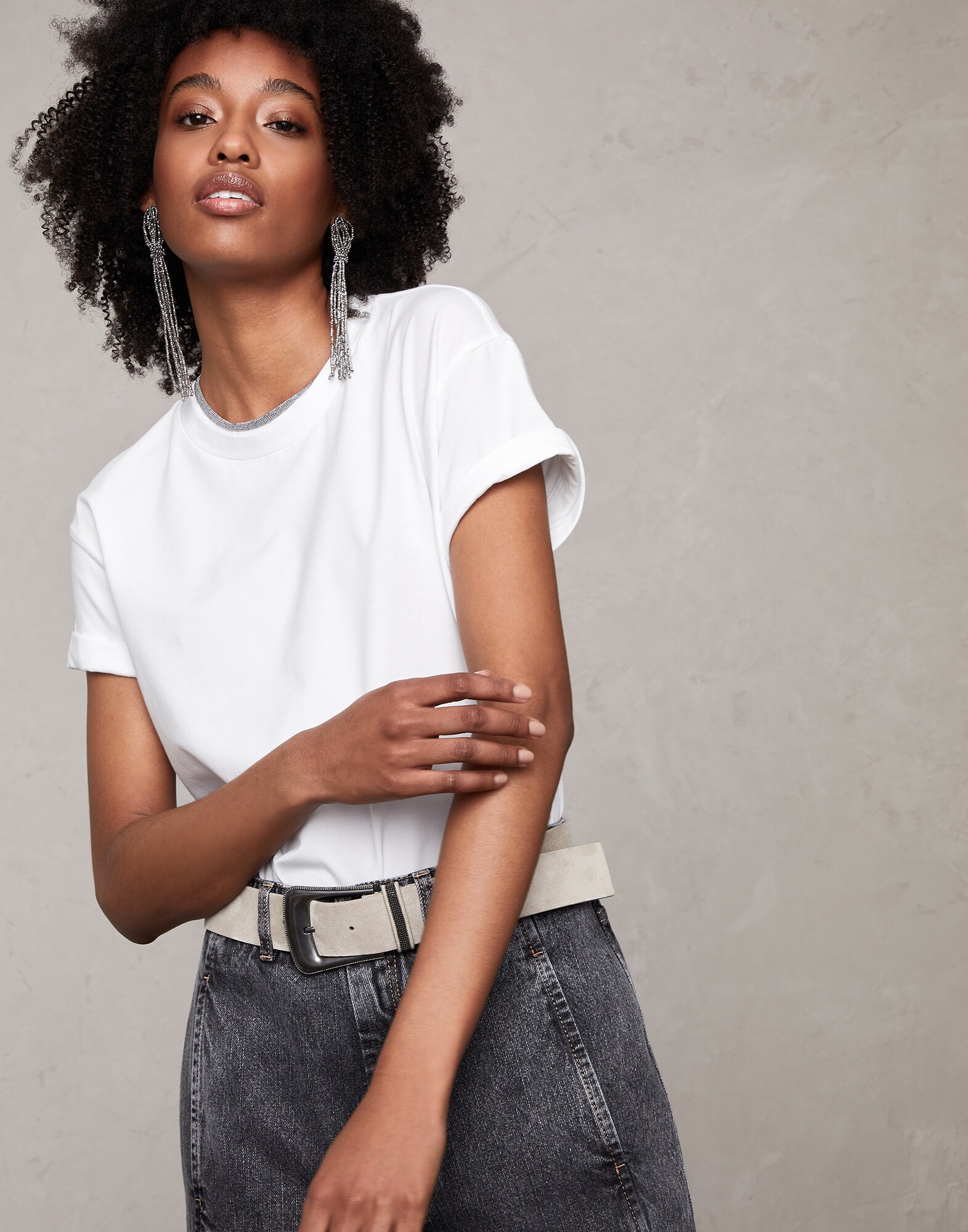 Jersey T-shirt White Woman - Brunello Cucinelli
