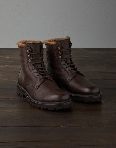 Deerskin boots Pine Cone Brown Man - Brunello Cucinelli 