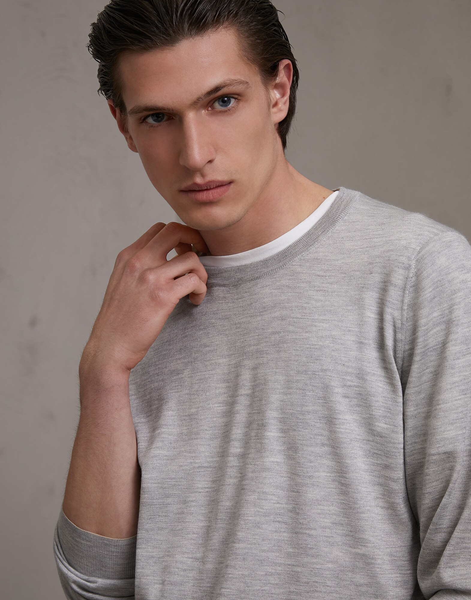 圆领针织衫 卵石 男款 3 - Brunello Cucinelli