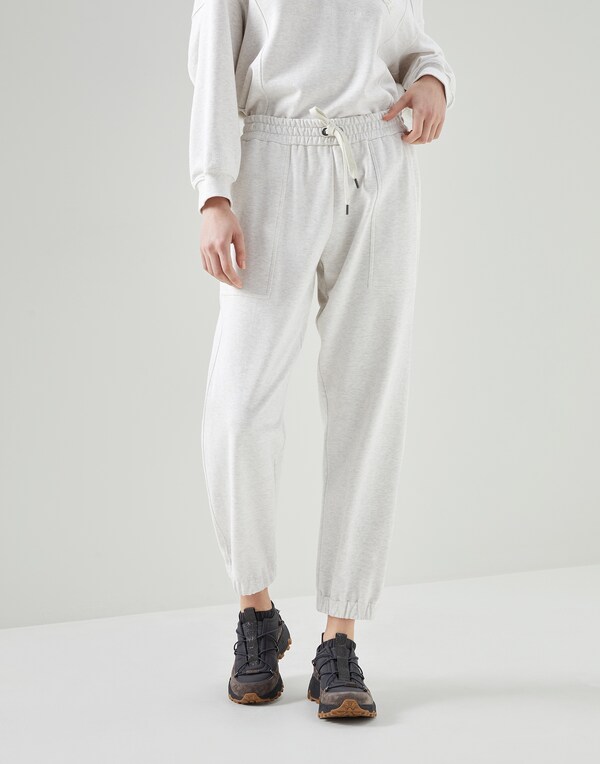 French terry trousers Oat Woman - Brunello Cucinelli 