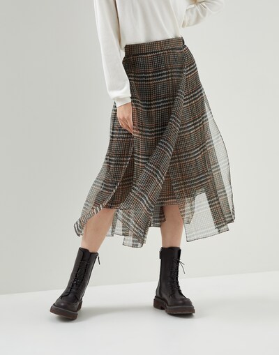 Skirt with monili Brown Woman -
                        Brunello Cucinelli
                    