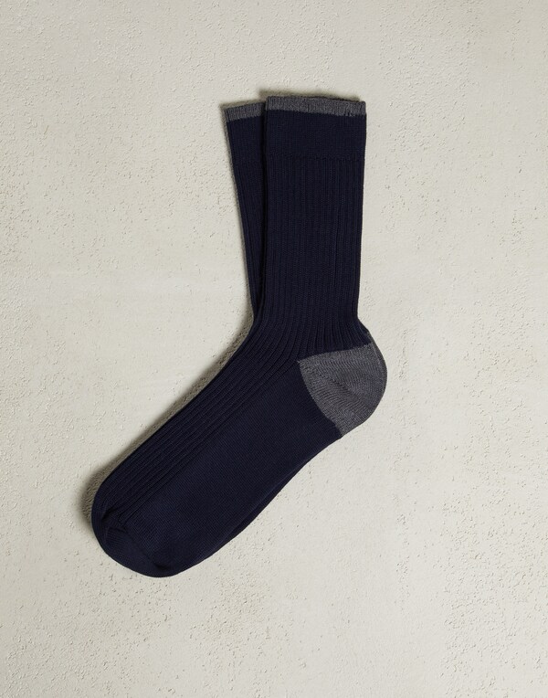 Cotton socks Navy Blue Man - Brunello Cucinelli 
