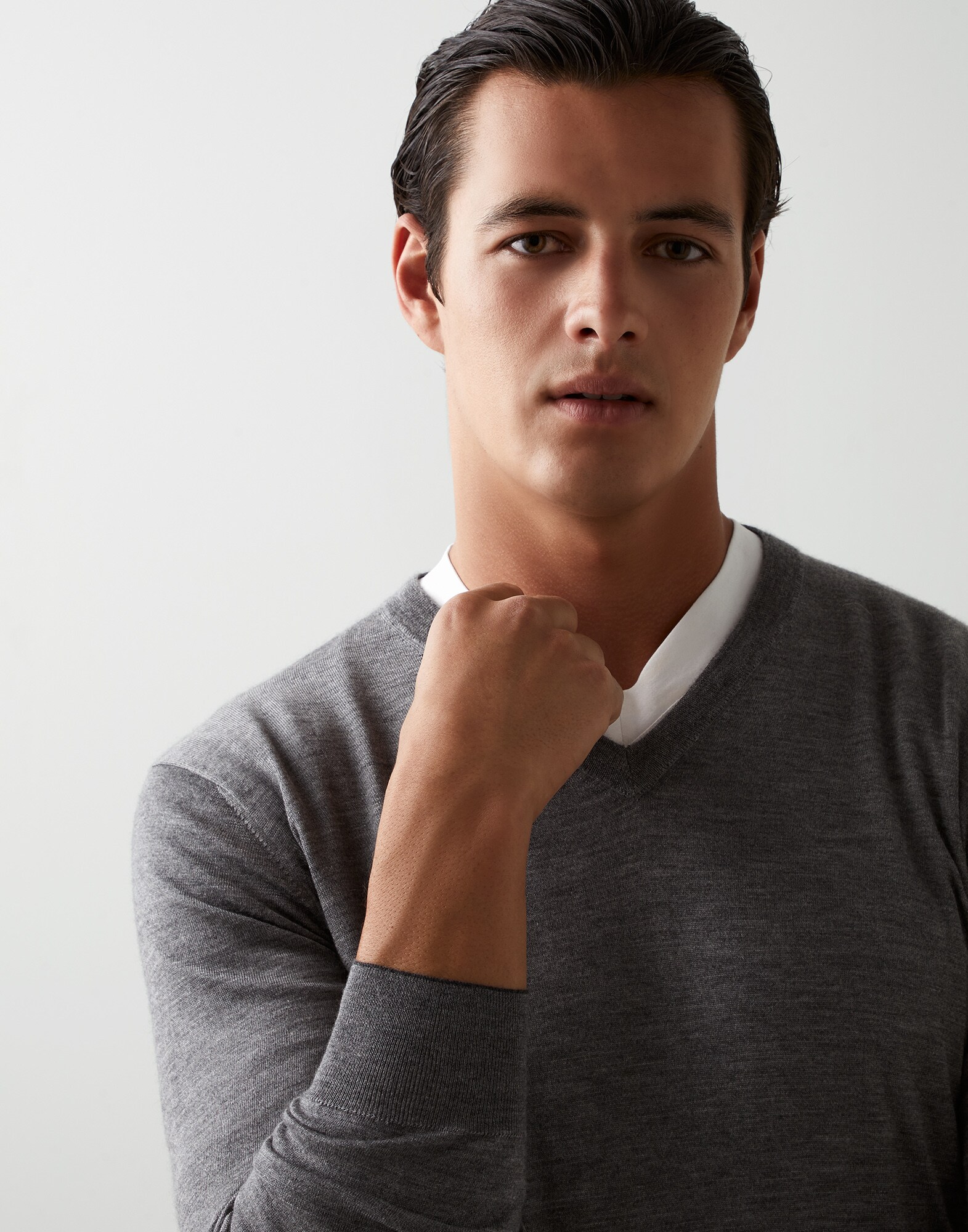 Cashmere and silk sweater Dark Grey Man - Brunello Cucinelli