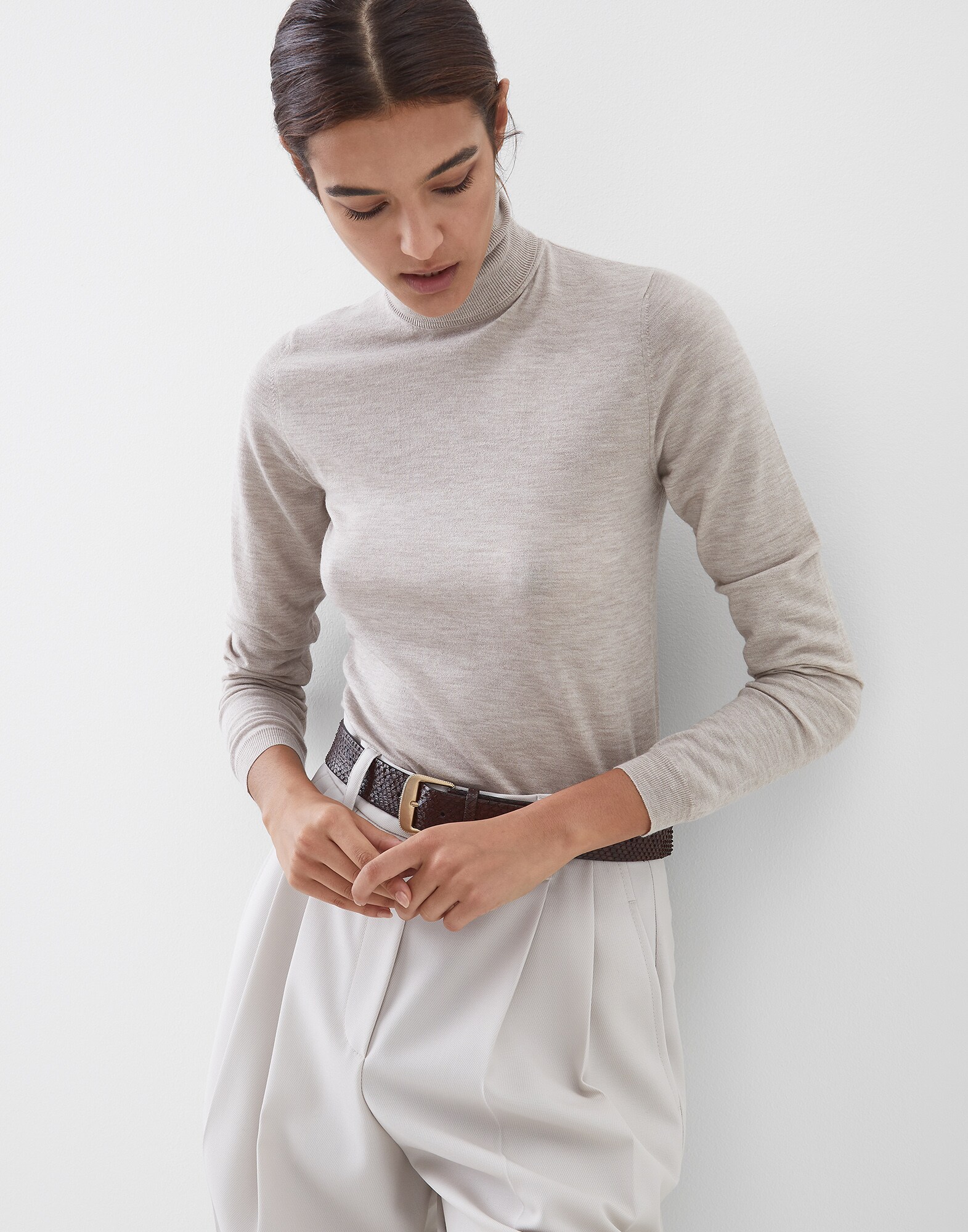 High Neck Sweater Desert Woman 4 - Brunello Cucinelli