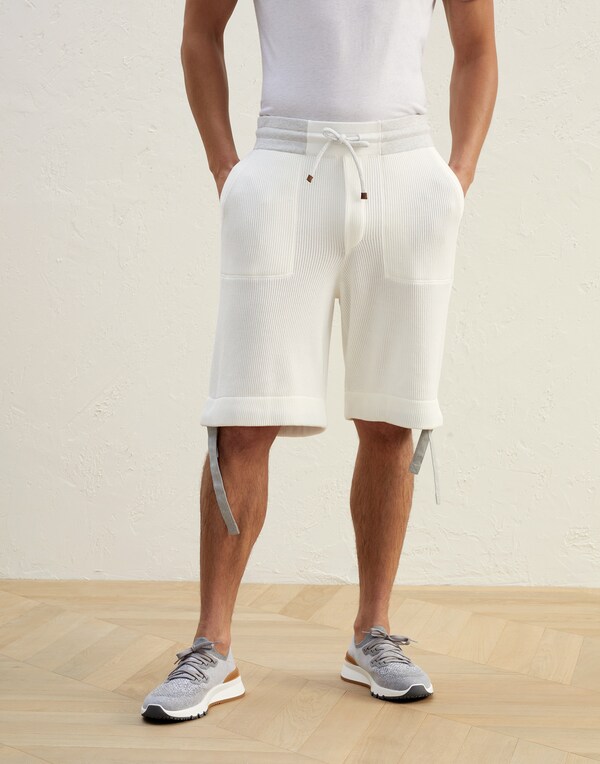 Knitted Bermuda shorts Panama Man - Brunello Cucinelli