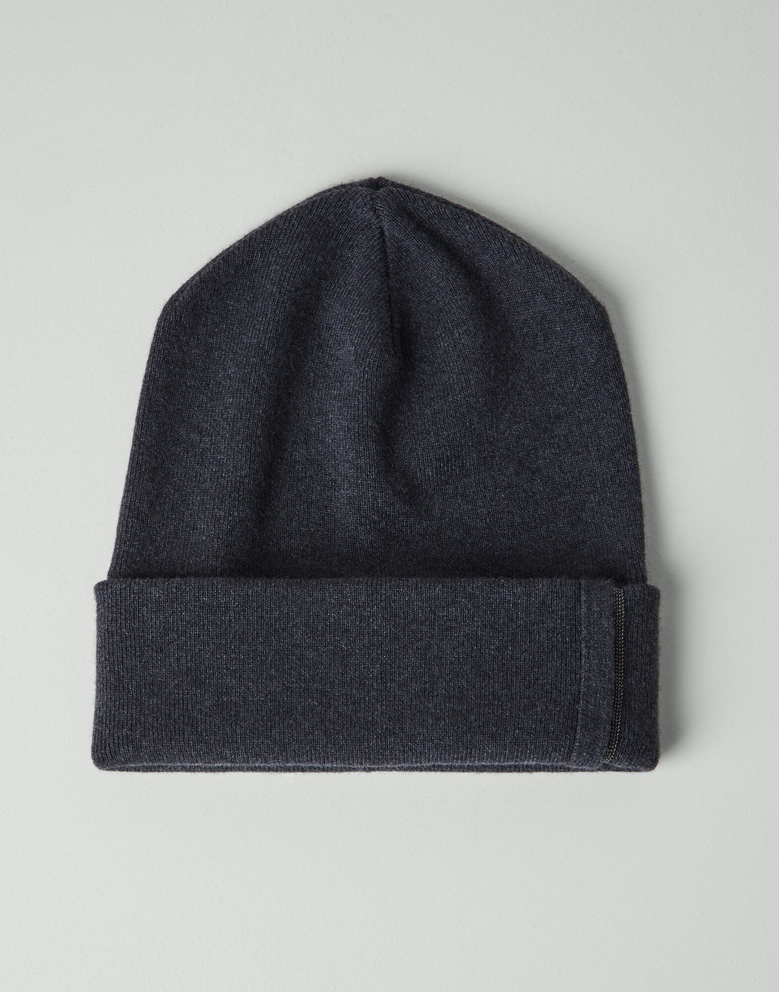 Cashmere rib knit beanie