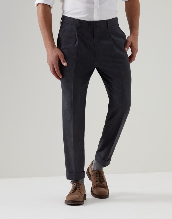Wool trousers Dark Grey Man - Brunello Cucinelli 