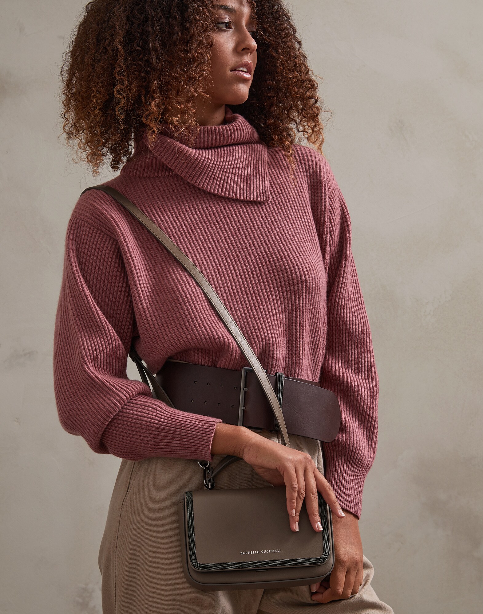 Shoulder Bag Mud Woman 4 - Brunello Cucinelli