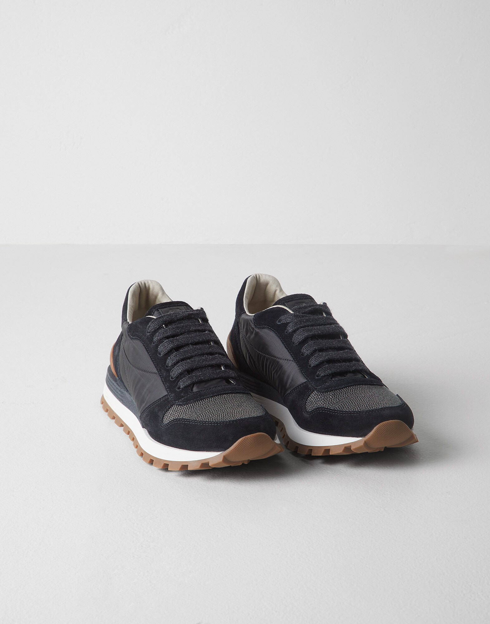 Fabric and suede sneakers Black Woman - Brunello Cucinelli