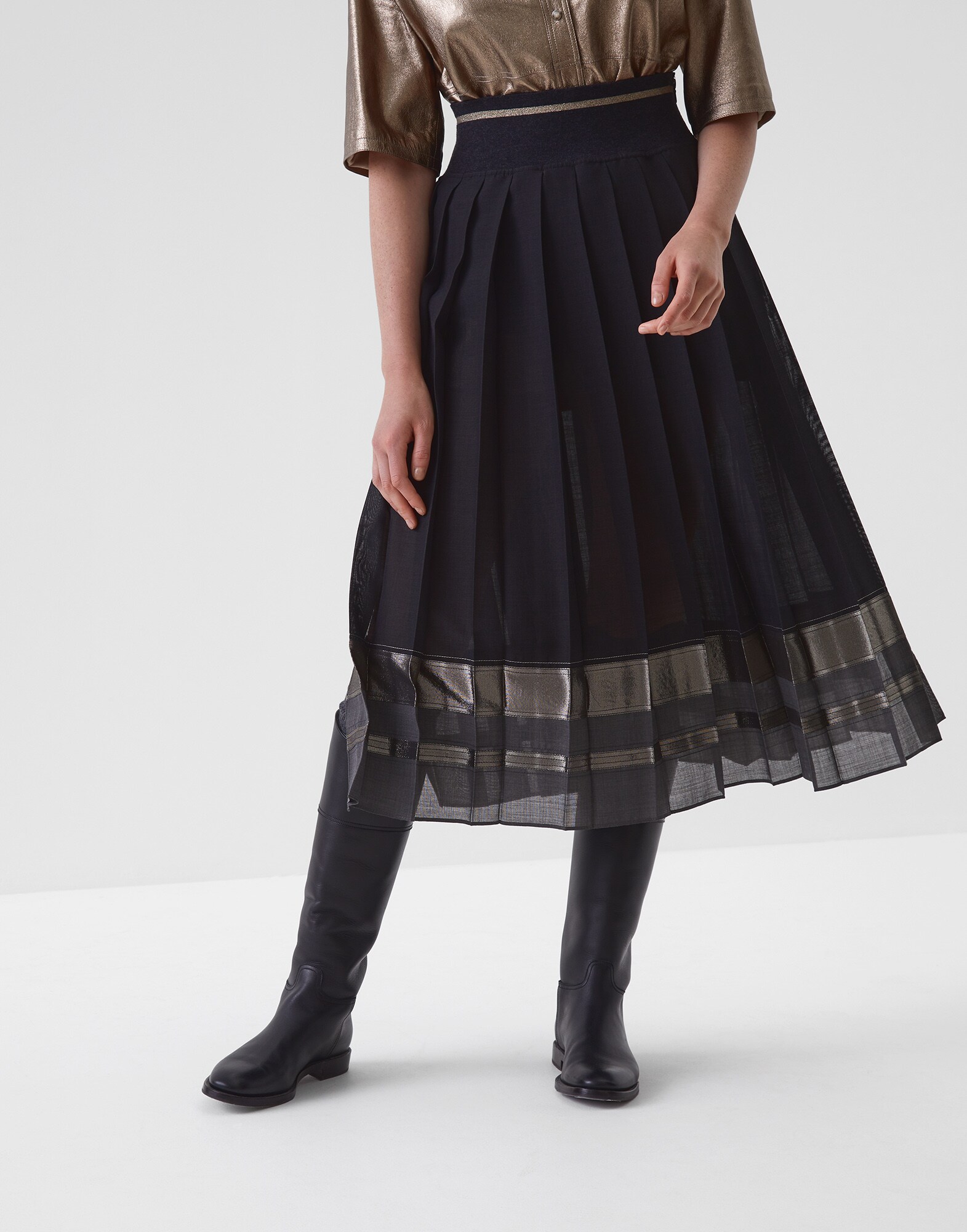Midi Skirt Lignite Woman 0 - Brunello Cucinelli