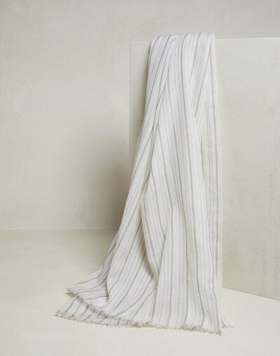 羊绒围巾 白色 女款 - Brunello Cucinelli 