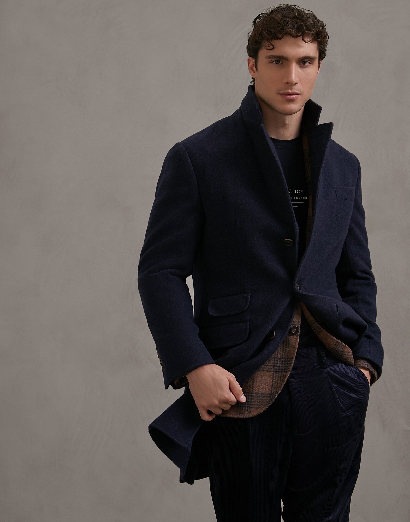 大衣 钴蓝 男款 1 - Brunello Cucinelli