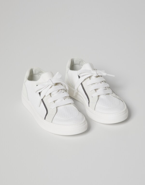 Suede and knit sneakers White Girl - Brunello Cucinelli 