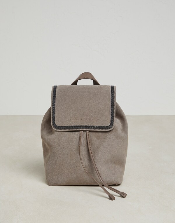 Suede backpack Mud Woman - Brunello Cucinelli