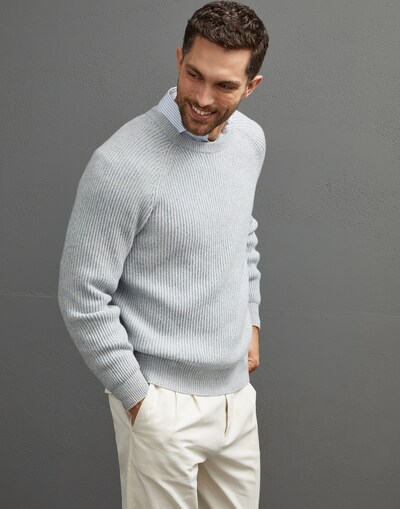 Wool, cashmere and silk sweater Azure Man -
                        Brunello Cucinelli
                    