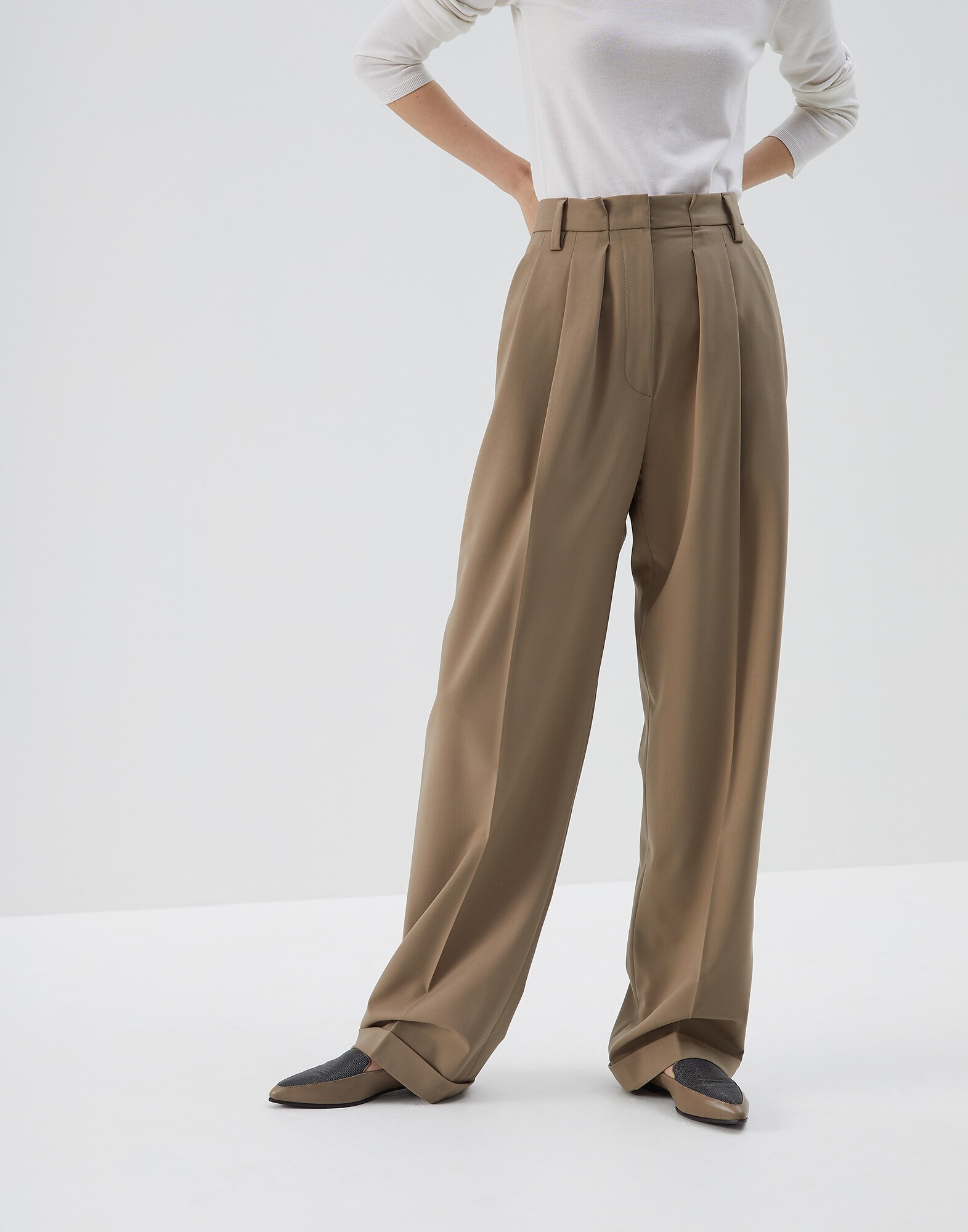 Trousers Brown Woman 0 - Brunello Cucinelli