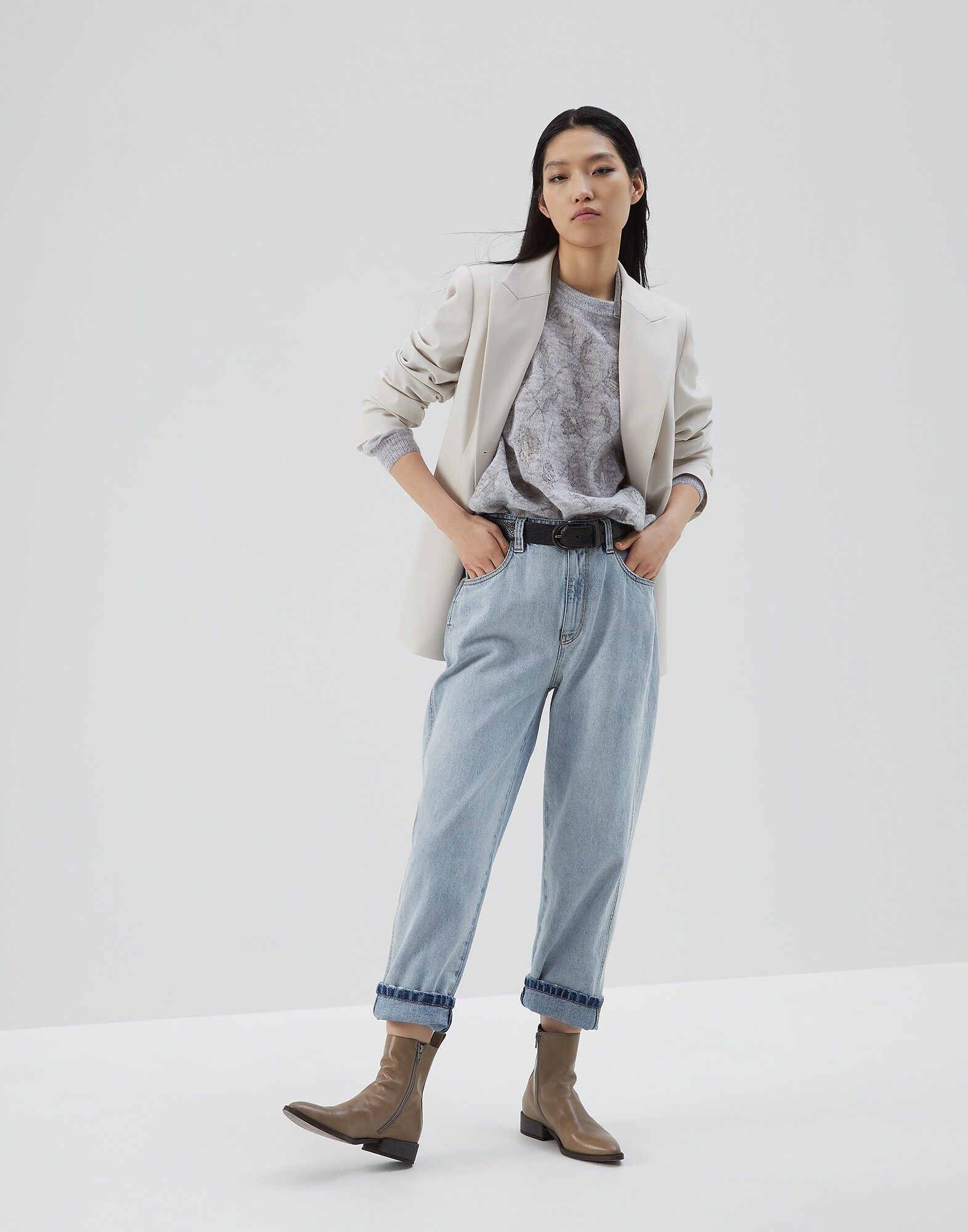 牛仔长裤 很浅色的牛仔布 女款 3 - Brunello Cucinelli